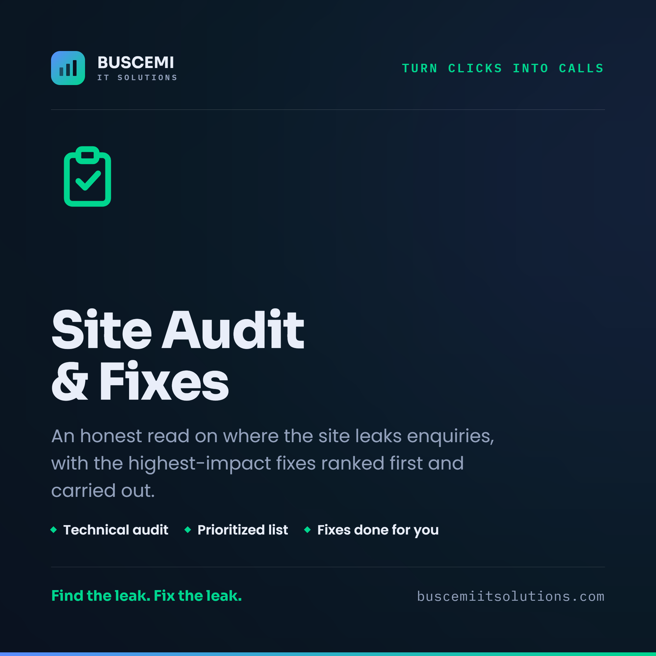 Site Audit and Fixes – Buscemi IT Solutions