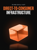 Direct-to-Consumer Infrastructure checklist cover, a glowing orange shipping carton on black, from Buscemi IT Solutions