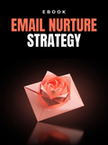 Email Nurture Strategy ebook cover, a glowing coral origami envelope flower on black, from Buscemi IT Solutions
