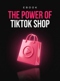 The Power of TikTok Shop ebook cover, a glowing magenta shopping bag on black, from Buscemi IT Solutions