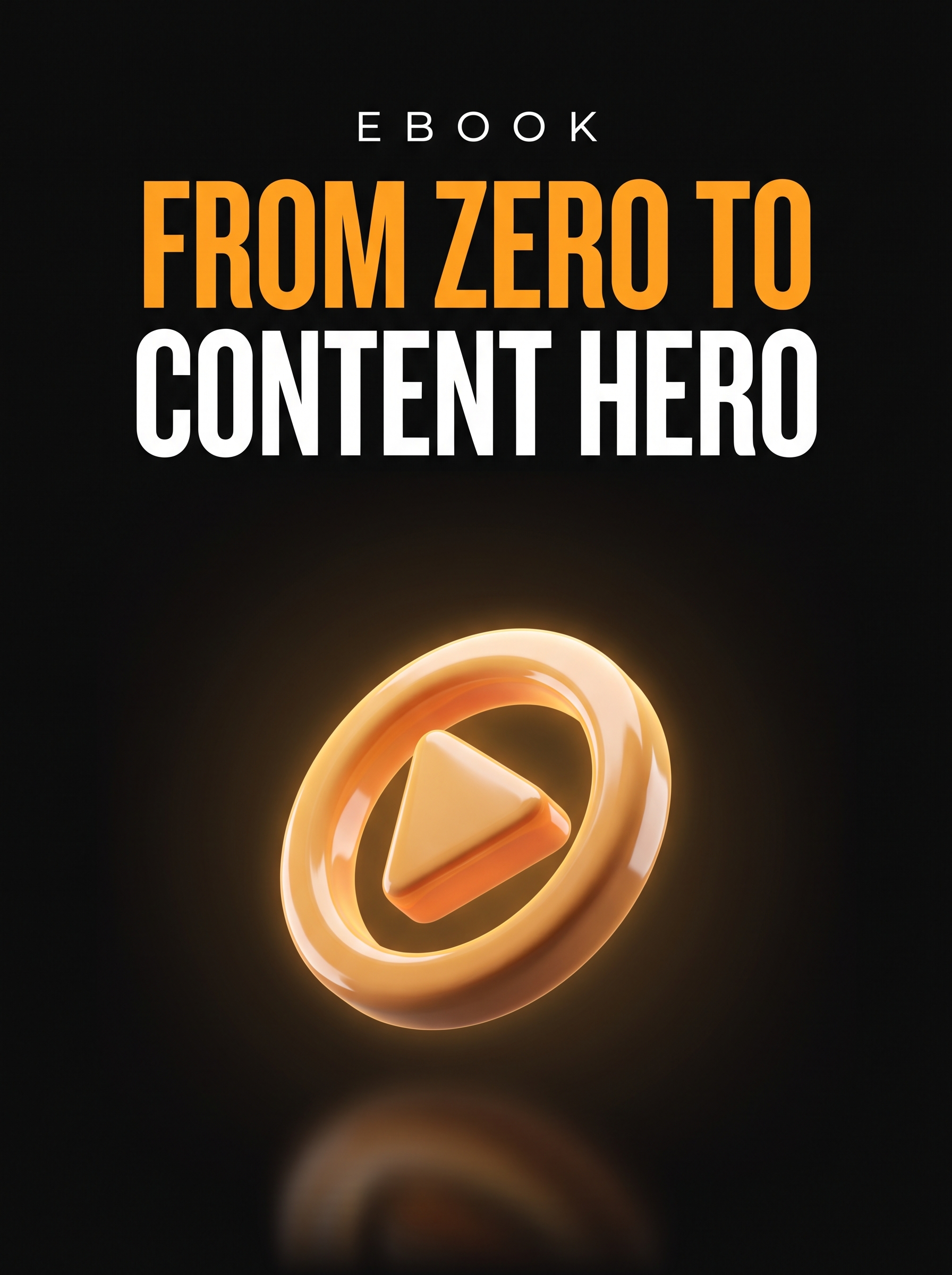 From Zero to Content Hero ebook cover, a glowing amber flywheel on black, from Buscemi IT Solutions