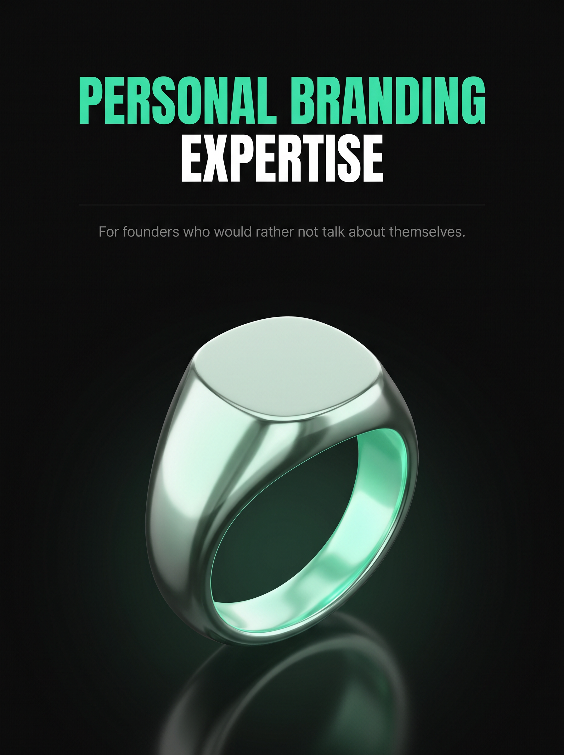 Personal Branding Expertise cover, a glowing jade signet ring on black, from Buscemi IT Solutions
