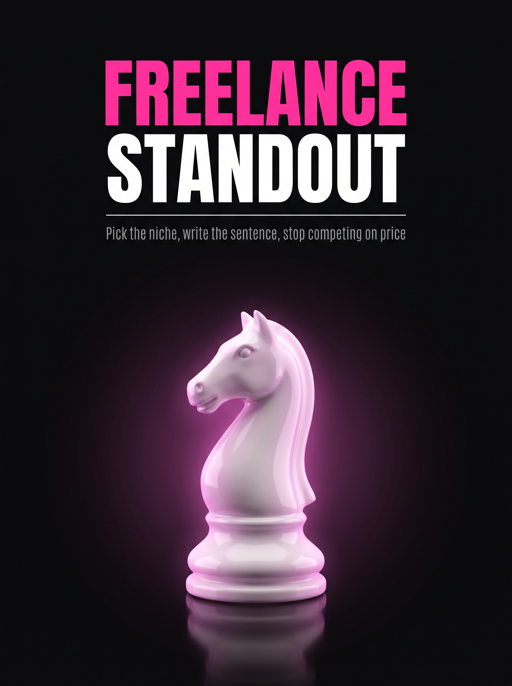 Freelance Standout cover, a glowing magenta chess knight on black, from Buscemi IT Solutions