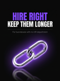 Hire Right Keep Them Longer cover, glowing violet interlocking chain links on black, from Buscemi IT Solutions