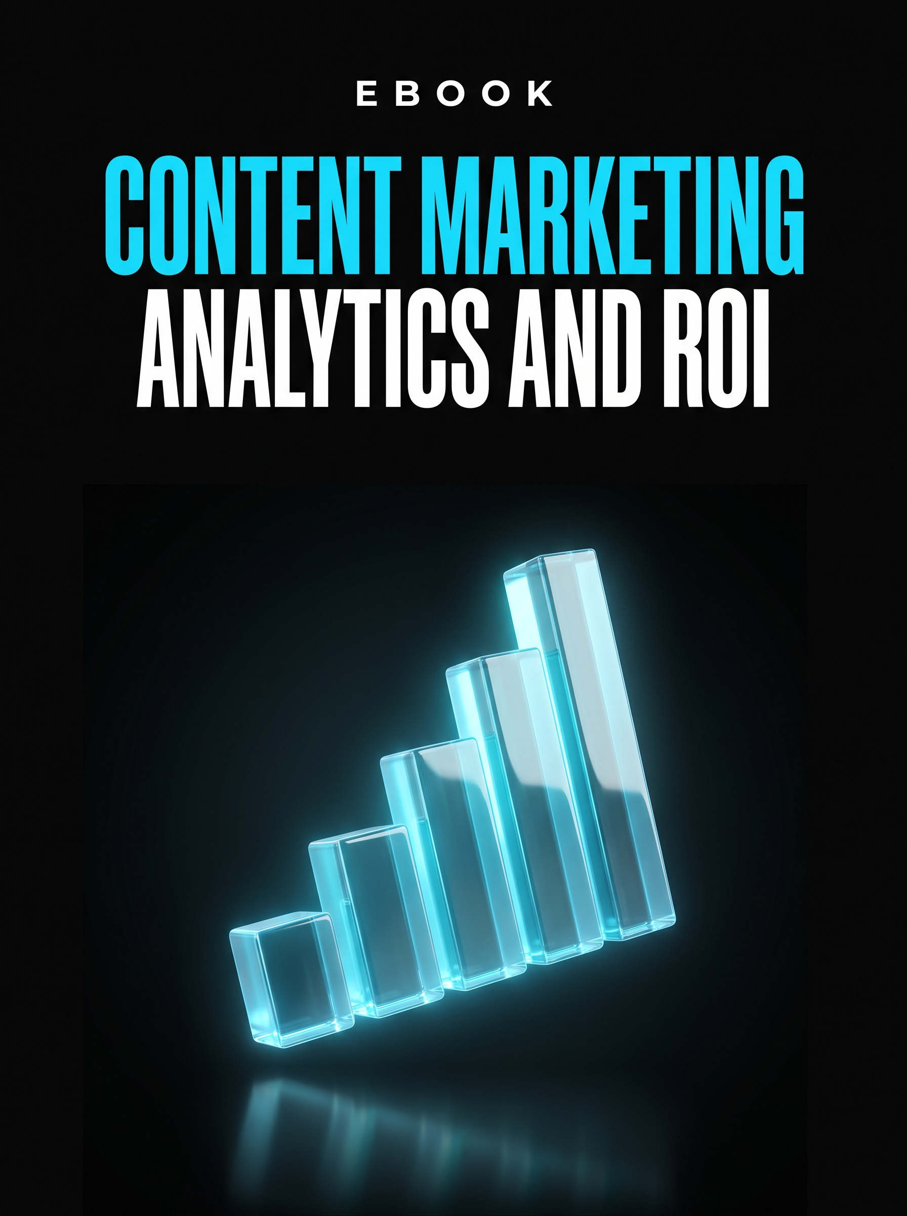 Content Marketing Analytics and ROI ebook cover, a glowing cyan bar chart on black, from Buscemi IT Solutions