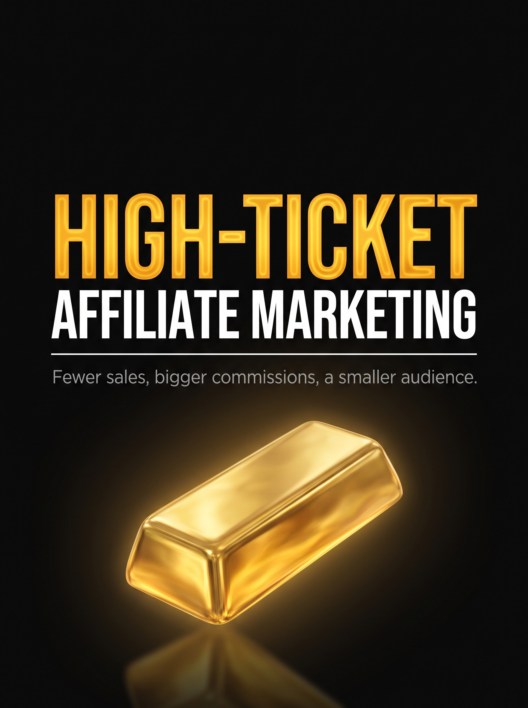 High-Ticket Affiliate Marketing cover, a glowing gold ingot on black, from Buscemi IT Solutions